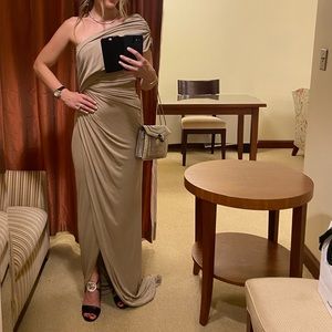 Giambattista Valli Greek Goddess style dress. Wore it twice to the wedding.